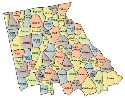 Georgia County Map