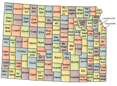 Kansas County Map