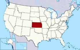 Map showing location of Kansas in USA