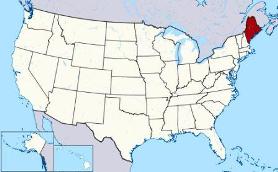 Map showing location of Maine in USA
