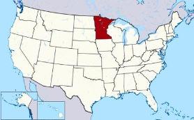 Map showing location of Minnesota in USA
