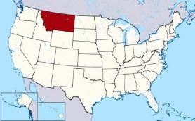 Map showing location of Montana in USA