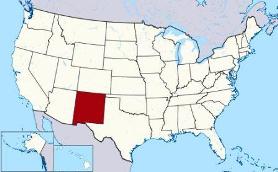 Map showing location of New Mexico in USA