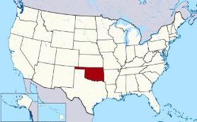 Map showing location of Oklahoma in USA