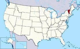 Map showing location of Vermont in USA