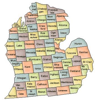 Michigan County Map