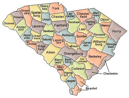 South Carolina County Map