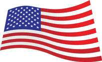 Pictures of American flags waving